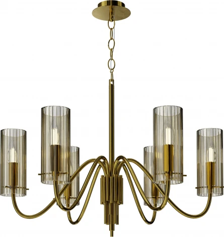 Подвесная люстра ST Luce SL2005 SL2005.303.06 латунь/коньячный E14 6*40W (220V, на цепи)