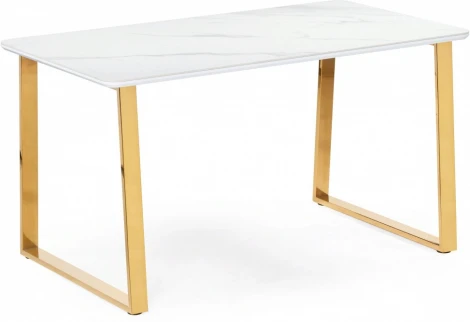 Керамический стол Селена 140 (Селена 2 140х80х77 белый мрамор / золото) Notta арт.571412