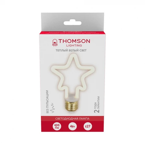 Лампочка светодиодная филаментная белая трубка E27 4W Thomson Deco Star TH-B2392