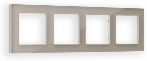 Рамка Ambrella Volt ALFA Platos (Серо-бежевый Стекло закаленное натуральное) 4-ая AF380604