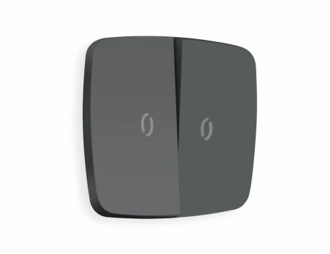 Лицевая панель Ambrella Volt OMEGA (Графит Мягкое касание) для 2-клавишных выключателей с подсветкой QUANT OP9040