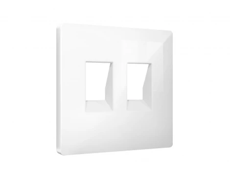 Лицевая панель для Ethernet RJ-45/телефонной RJ-11 двойной розетки (белый глянец) Ambrella Volt QUANT AP1121