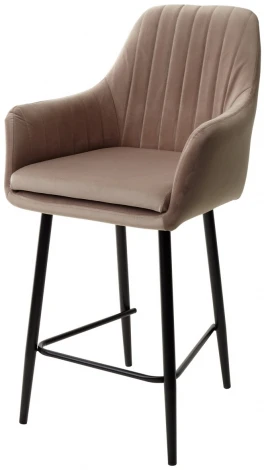 Полубарный стул Роден Premier 09 Серо-коричневый, велюр (H=65cm)
