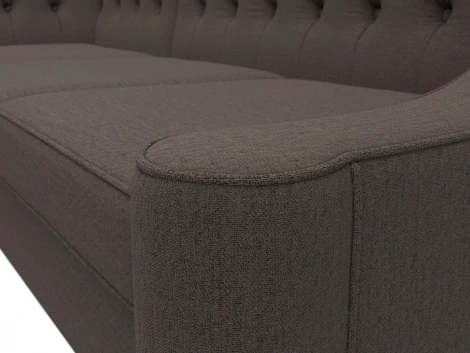 Диван кухонный угловой Бронкс левый угол (Коричневый/Рогожка) Лига Диванов арт.123823L