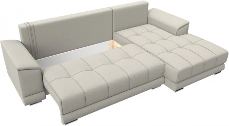 Диван угловой НордСтар правый угол (Бежевый/Рогожка) Лига Диванов арт.122927