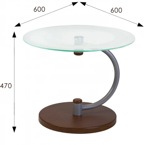 Стол журнальный Дуэт 13Н металлик/ср.-кор/прозр. от фабрики Mebelik