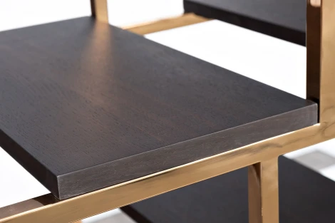 Стеллаж Garda Decor 77IP-SH1003 (Золото/Черный)