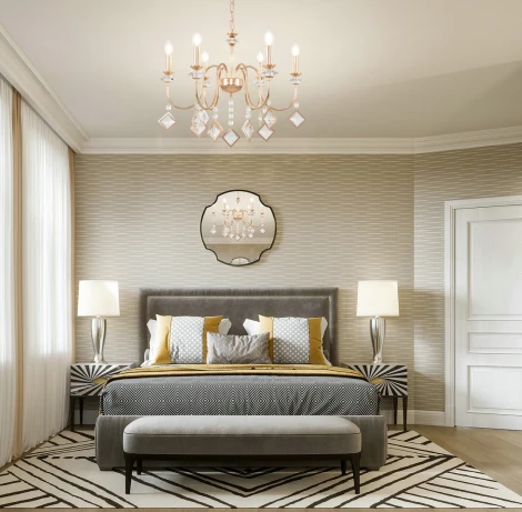 Подвесная люстра Arte Milano AM342101 342101/6 FGD (220V, подвески, на цепи, подсвечник, свеча)