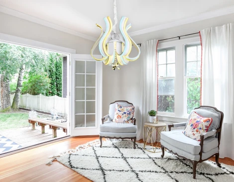 Подвесная люстра с таймером Ambrella Line FL112 (LED, 220V, пульт управления, на цепи)