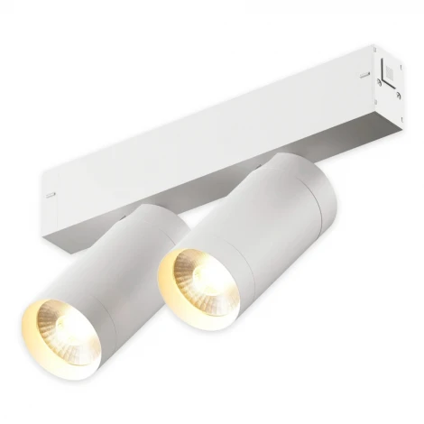 Трековый светильник однофазный светодиодный 220V 2X10W AM Group PLAIN CYLINDER AM590 2X10W 4000K WH