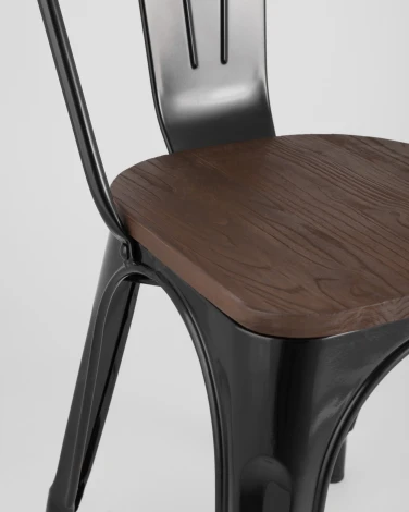 Стул Stool Group TOLIX WOOD черный глянцевый УТ000000942