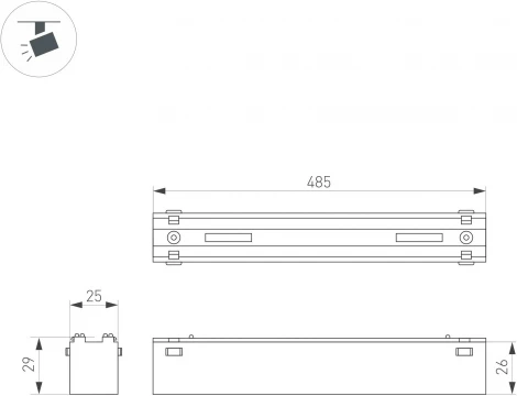светильник магнитный MAG-VIBE-FLAT-L485-24W Day4000-MIX (WH, 100 deg, 48V, DALI) (Arlight, IP20 Металл) 045021