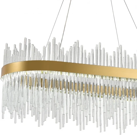 Подвесная люстра с таймером Natali Kovaltseva Smart Нимбы LED LAMPS 81264 (220V, хрусталь, пульт управления, управление смартфоном, на тросе)