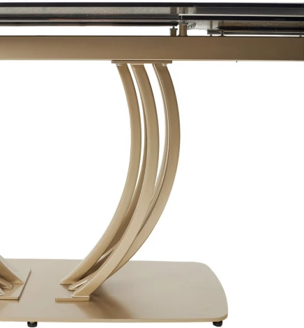 Стол MATERA 160 KL-188 Контрастный мрамор матовый, итальянская керамика/ каркас цвета шампань М-City