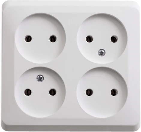 Розетка накладная четверная без заземления (белый) Systeme Electric Etude PA16-205B