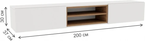 ТВ-тумба Лонгфорд (Лонгфорд белый / дуб вотан) Woodville арт.563530
