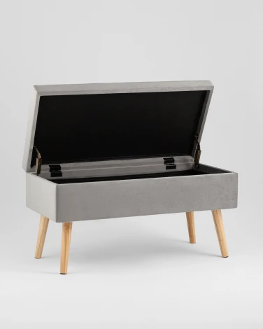 Банкетка Stool Group Сторми с ящиком, велюр серый УТ000041747