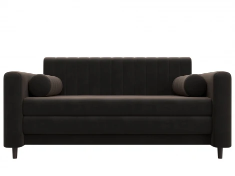 Диван прямой Лига-070 (ЛДСП,Брус,Фанера/Дерево/Велюр/Коричневый) Лига Диванов 129747