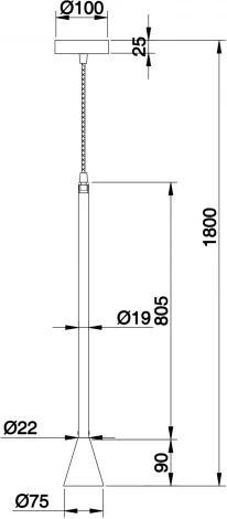 Подвесной светильник Arrow GU10 1x40Вт Maytoni Technical P064PL-01B