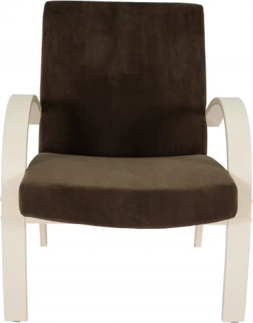 Кресло для отдыха Денди шпон, Ткань ультра шоколад, каркас дуб шампань шпон от фабрики Mebelik