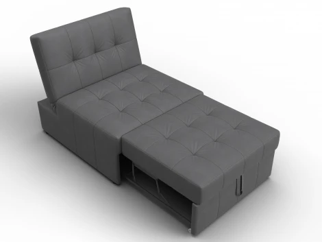 Кресло-кровать Лига-107 (80) (ЛДСП,Брус,Фанера,Замша/Серый) Лига Диванов 134948