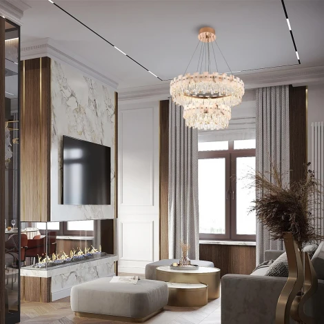 Подвесная люстра светодиодная с регулировкой цветовой температуры Modelux MODELUX ML.6980.800.500P GD