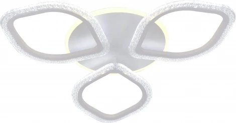 Люстра потолочная светодиодная Bubble 10251/3 LED*60+5W White (регулировка яркости, 220V, пульт управления, цветы)