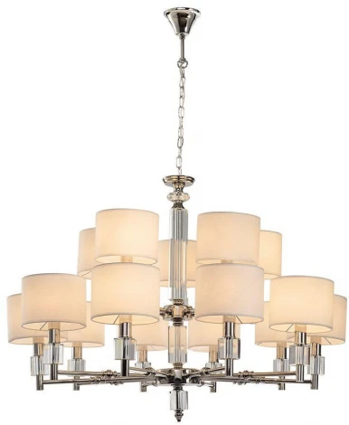 Подвесная люстра большая Lumien Hall Малье LH1053/15H-NK-WT