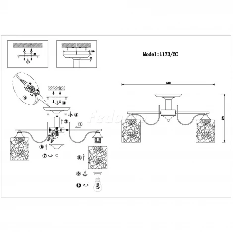Потолочная люстра J-Light Nara 1173/5C