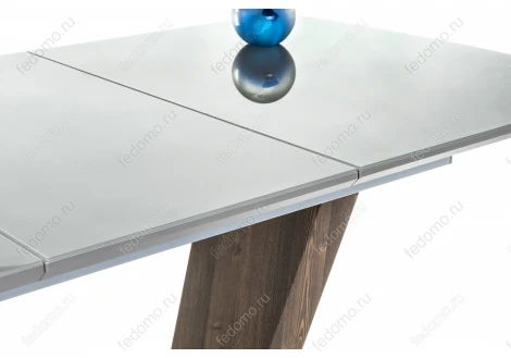 Стол на тумбе Woodville Петир серый / орех кантри 462089