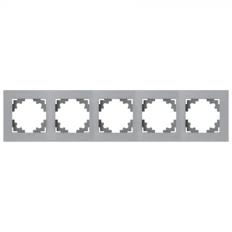 Рамка на 5 постов (серебро) Stekker Катрин 50027