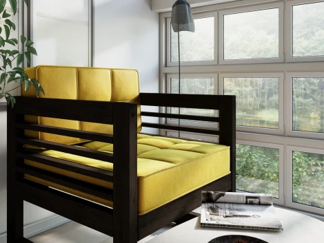 Кресло Arsko Сега венге велюр желтый