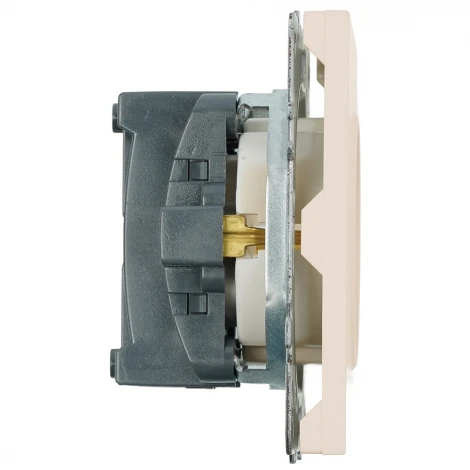 Розетка с заземлением и шторками (кашемир, soft touch) Stekker Эмили 49906