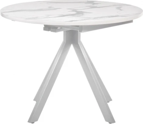 Стол Rudolf круглый раскладной 100-130x100x75см, белый мрамор, белый Bradex Home арт.RF 0523