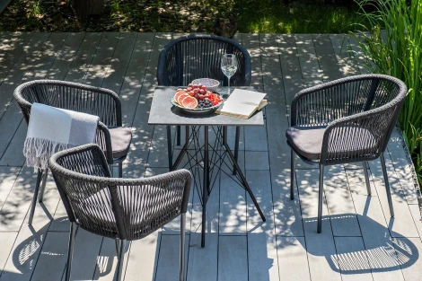 "Форли" обеденная группа на 4 персоны, квадратный стол, цвет "серый гранит" 4SIS арт.УТ-00003407