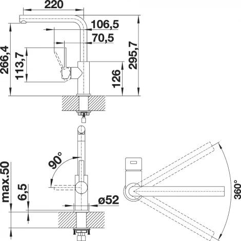 Смеситель Blanco Lanora 523122 для кухонной мойки