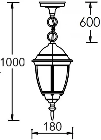 Уличный светильник подвесной Oasis Light ARSENAL S 91205S Bl (220V, на цепи, фонарь, IP44)