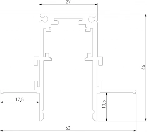 Шинопровод магнитный встраиваемый под ГКЛ 9,5мм (черный) Elektrostandard Slim Magnetic 85209/00 (48V)