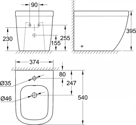 Биде напольное Grohe Euro Ceramic 39340000