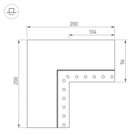 Угол SL-LINIA55-FANTOM-EDGE внутренний (Металл) 030136 Arlight
