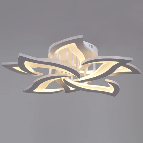 Потолочная люстра светодиодная на штанге с пультом с регулировкой цветовой температуры, яркости и с ночным режимом Reluce 20150-0.3-4+4 WH