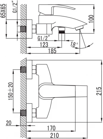 Смеситель Iddis Vane VANSB00I02WA для ванны с душем