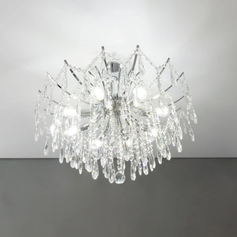 Потолочная люстра каскадная на штанге Citilux Селена CL302180 (220V, хрусталь)