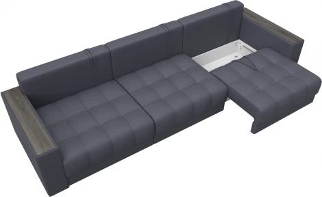 Диван прямой с декором Лига-049 НПБ Лонг Лига Диванов (Экокожа) арт.128436