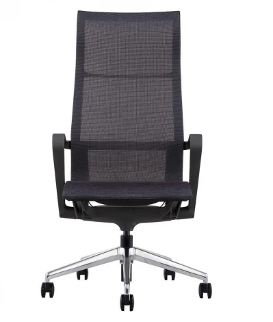 Офисное кресло Prov HB высокое черная сетка, база хром