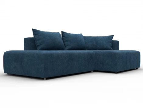 Диван угловой Лига-103 НПБ угол правый (ДСП,Брус,Фанера,Велюр/Синий) Лига Диванов 134826