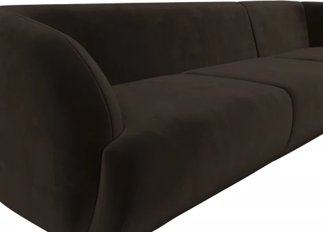 Диван угловой Лига-041 правый угол (Коричневый/Микровельвет) Лига Диванов арт.122181