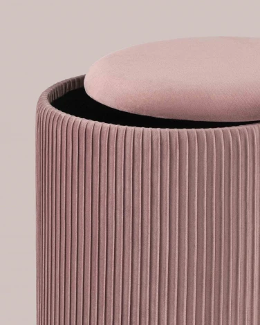 Пуф Шарлотта с ящиком велюр розовый УТ000025558