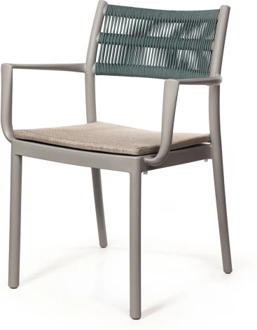 Стул Lars, пластик серый, с подушкой Top Concept арт.22147