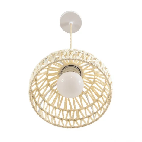 Подвесной светильник Lumion Boho 8368/1A белый/бежевый, цемент/металл/джутовый шнур E27 LED 10W 220V